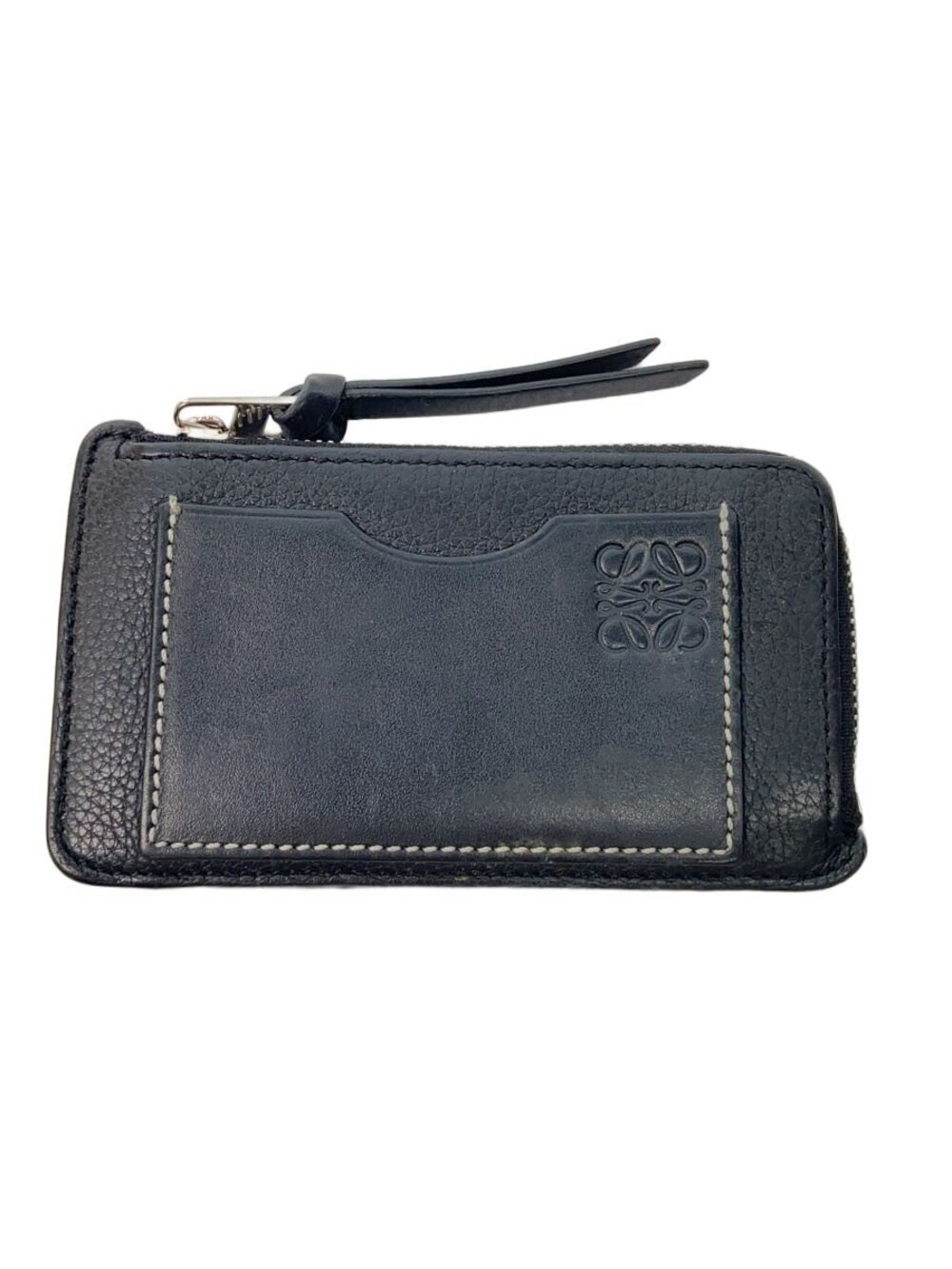 Loewe Card Case Wallet Leather Black Black Coin Purse